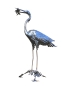 Preview: Stainless Heron with fish garden sculpture